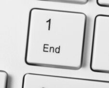 close up of a white computer keyboard